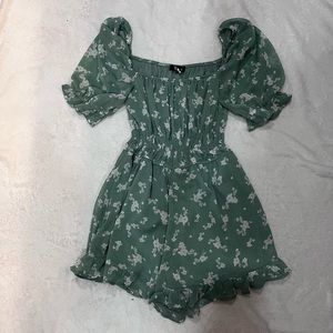 green/teal romper originally bought at Francesca’s